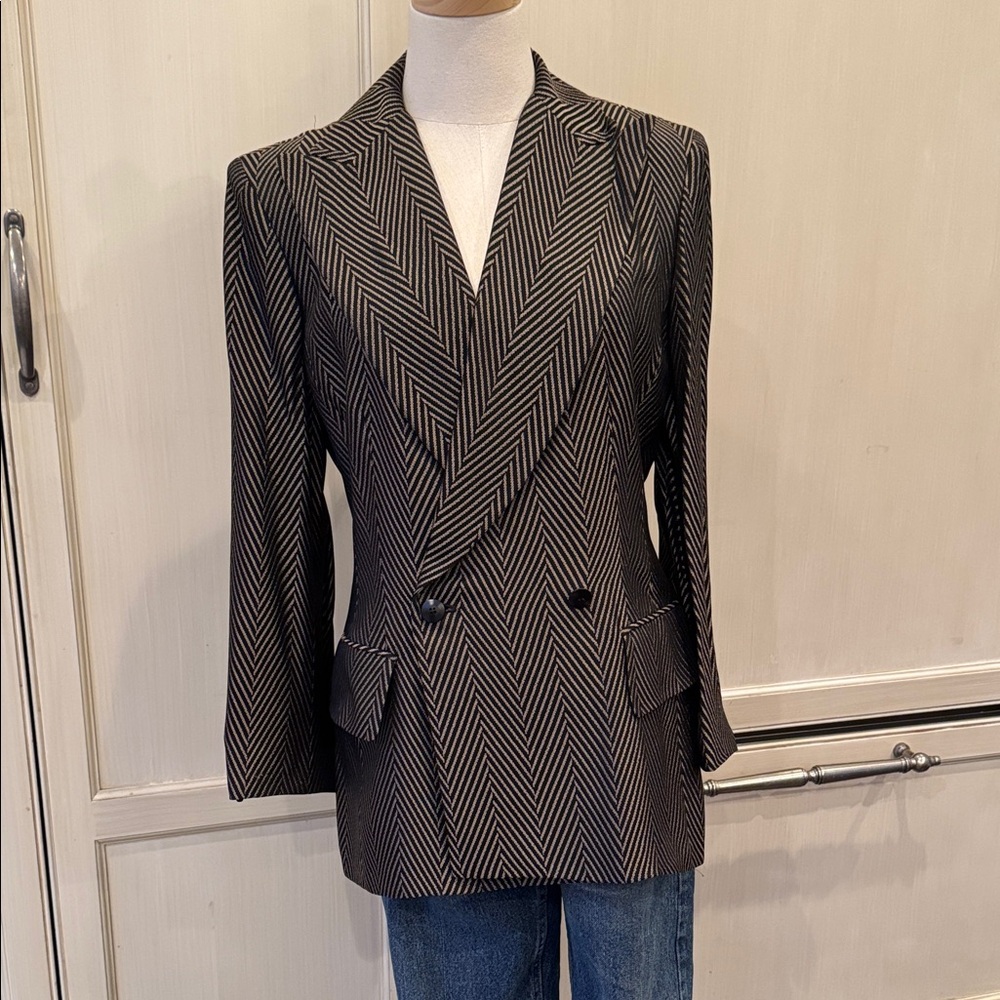 Vintage Emanuel Ungaro herringbone double breasted Blazer